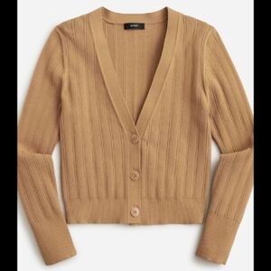 J CREW supersculpt cardigan golden tan M L
